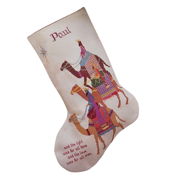 Vintage SUNSET “Following the Star” Counted Cross Stitch Christmas Stocking Kit - Picture 2 of 6